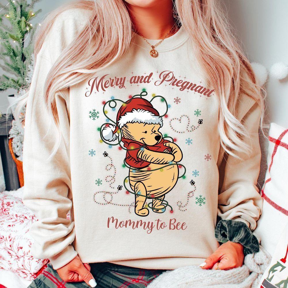 Winnie The Pooh Merry And Pregnant Christmas Light Disney Vuitino Shirt Winnie The Pooh Merry And Pregnant Christmas Light Disney Vuitino Shirt